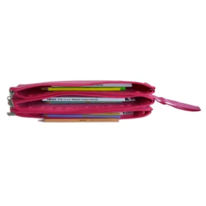 Nexx Fabric Pencil Case 3 Pocket Rose Red