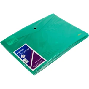 Nexx PP Button Envelope A4 Green (Pack of 5)