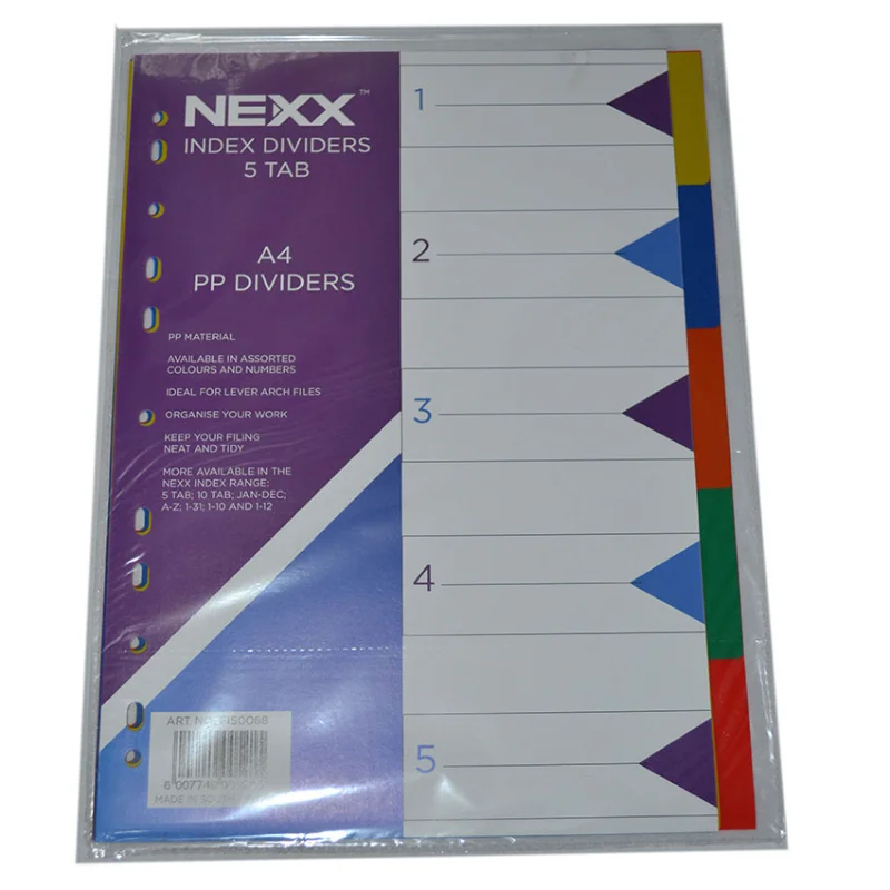 Nexx PVC Divider 5 Tab Nexx PVC Divider 5 Tab