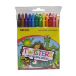Nexx Twist Up Wax Crayons 12'S