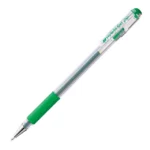 Pentel K118 Hybrid Gel Grip 0.8mm Roller Pen Crystal Body with Rubber Grip Green
