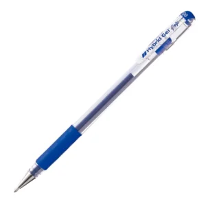 Pentel K118 Hybrid Gel Grip 0.8mm Roller Pen Crystal Body with Rubber Grip Blue