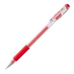 Pentel K118 Hybrid Gel Grip 0.8mm Roller Pen Crystal Body with Rubber Grip Red