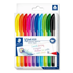 Staedtler 432 Ballpoint Pens Staedtler Asst Coloured Ballpoint pens - 10's Assorted