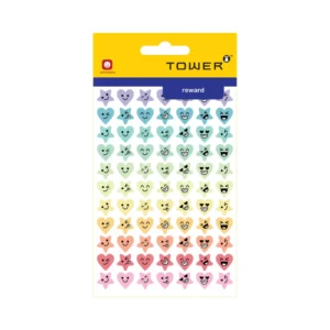 Tower Glitter Stars and Hearts with Faces