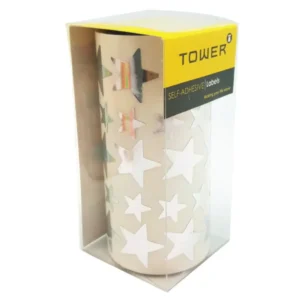 Tower Silver Stars Large & Medium -1075 Stickers Per Roll