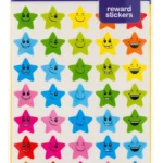 Tower Reward Range Stars With Faces 120 Labels Per Pkt Assorted