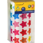 Tower Reward Range Stars With Faces 1000 Labels Per Roll Assorted