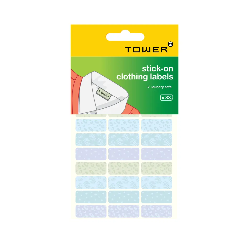 Tower Stick-on Clothing Labels Blue (33 Labels) Tower Stick-on Clothing Labels Blue (33 Labels)